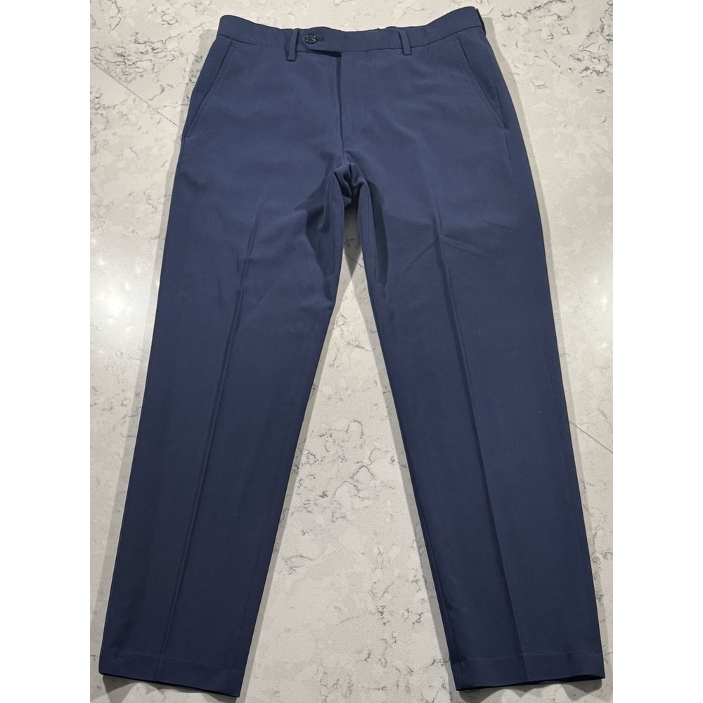 Nautica Dress Pants Mens 32x30 Navy Blue Stretch Career Business Casual Trousers